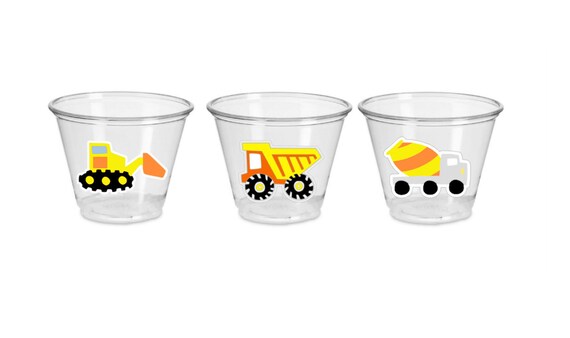 CONSTRUCTION PARTY CUPS - Construction Truck Treat Cup Construction Truck Birthday Construction Truck Party Construction Party Favor Dump Il_570xn