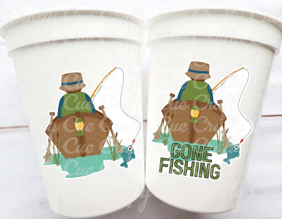 GONE FISHING PARTY Cups Fishing Retirement Fishing Birthday Reusable  Fishing Party Gone Fishing Party the Big One Fishing Bobber Decorations 