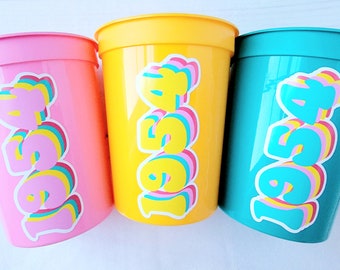 70th PARTY CUPS - Vintage 1956 Cups Best of 1956 70th Birthday Party 70th Birthday Favors 70th Party 70th Party Decorations 1956 Birthday