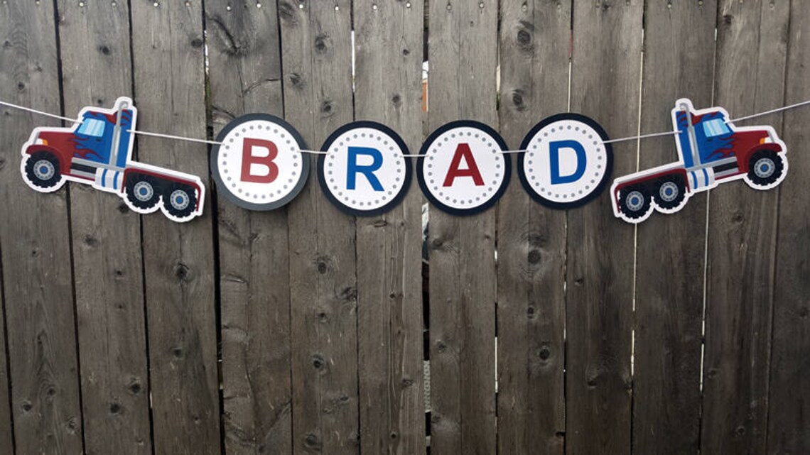 Semi Truck Banner Semi Truck Sign Semi Truck Birthday Banner Etsy