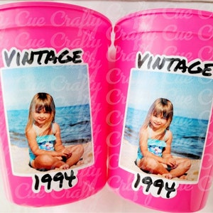 Custom Plastic Party Cups Personalized Party Cups Personalized 30th Birthday Cups Vintage 30th Cups 1994 Custom Face Party Cups Decorations