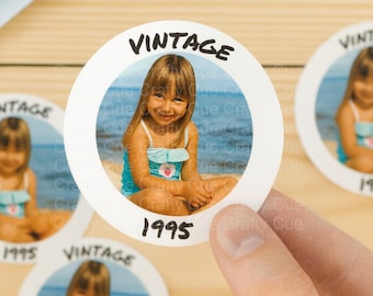 Custom Photo Stickers, Birthday Party Stickers, Personalized Stickers, Party Favors, Birthday Decorations, Vinyl Sticker, Bachelorette, 21st