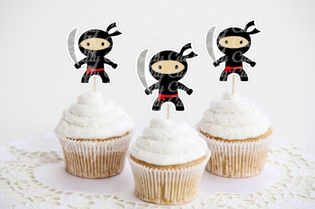 Ninja Cupcake Toppers Ninja Birthday Decorations Ninja Party Ninja