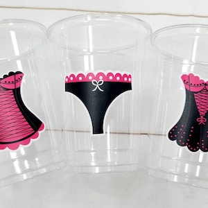 LINGERIE PARTY CUPS - Bachelorette Party Cups Girls Night Party Cups Bridal Shower Cups Lingerie Party Favors Bachelorette Party Favors Cups