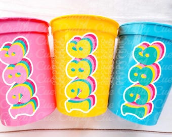 40th PARTY CUPS - Best of 1986 40th Birthday Party 40th Birthday Favors Vintage 1986 40th Party Decorations 1986 Birthday 80's Party Cups