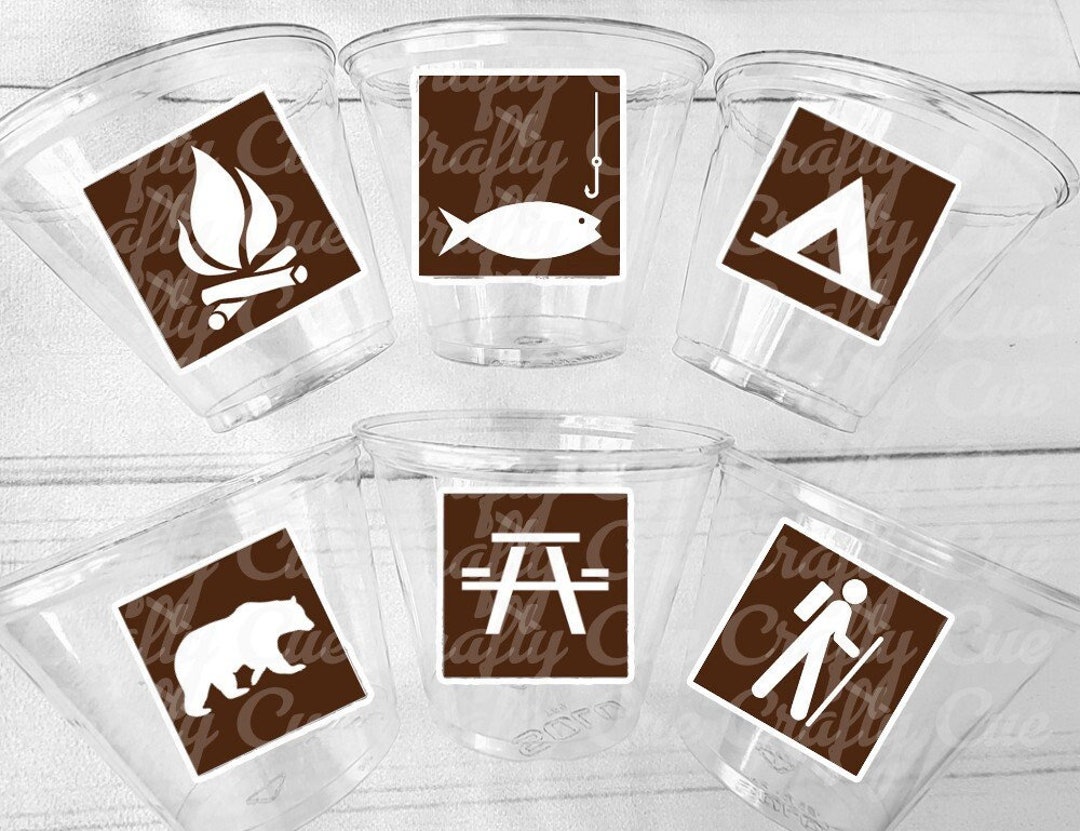 CAMPING PARTY CUPS Camping Birthday Party Camping Party Decorations