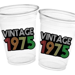 50th PARTY CUPS - 50 and Fabulous 50th Birthday Party 50th Birthday Favors 50th Party Cups 50th Party Decorations 1975 Birthday Party Cups