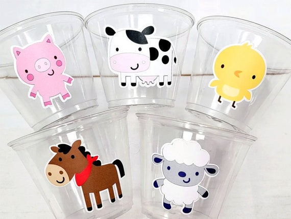 FARM PARTY Cups - Farm Cups Farm Animal Cups Farm First Birthday Farm ...