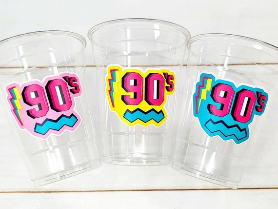 I Love the 90\'S PARTY CUPS 90\'s Birthday Cups - Etsy