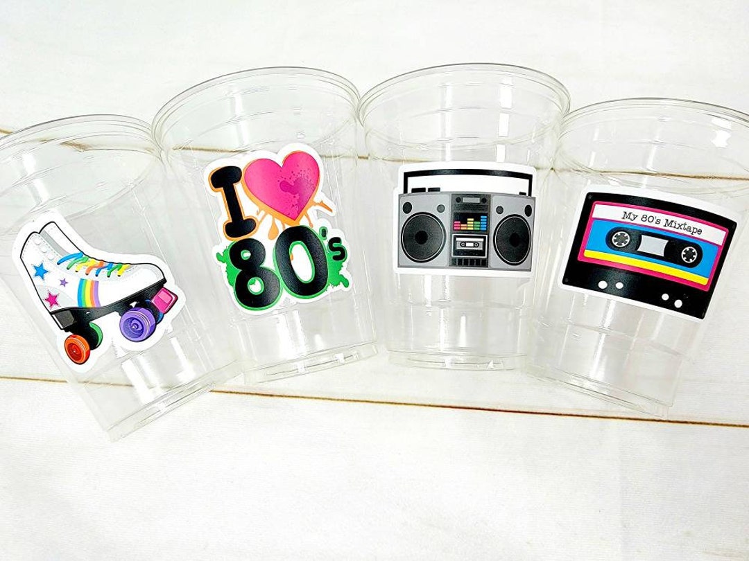 I Love the 80'S PARTY CUPS - 80's Birthday Cups 80's Party Cups 80's ...