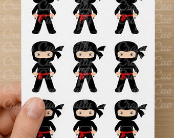 Ninja Stickers, Ninja Birthday Stickers, Ninja Party Stickers, Ninja Party Decorations, Ninja Party Supplies, Ninja Party Favors Stickers
