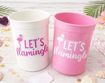 LET'S FLAMINGLE PARTY Becher - Flamingo Junggesellinnenabschied Becher Flamingo Geburtstagsdekorationen Flammende Babyparty Flamingo Junggesellinnenabschied Gastgeschenke