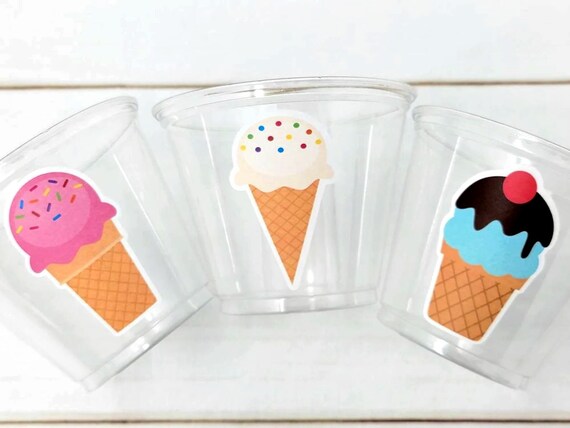 ICE CREAM PARTY Cups - Ice Cream Birthday Ice Cream Party Ice Cream Treat Cups Ice Cream Party Cups Ice Cream Decorations Ice Cream Cups Il_570xn