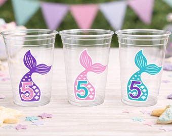 MERMAID PARTY CUPS - Mermaid Birthday Cups Mermaid Party Cups Mermaid Party Decorations Mermaid Party Favors Mermaid Mermaid Party Decor