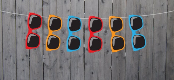 Sunglasses Banner Sunglasses Garland 80 S Banner 80 S Party