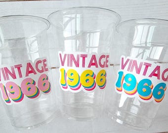 60th PARTY CUPS - Vintage 1966 Cups Best of 1966 60th Birthday Party 60th Birthday Favors 60th Party 60th Party Decorations 1966 Birthday