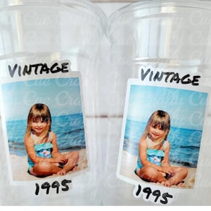 Est 1994 Custom Plastic Party Cups Personalized Birthday Custom Face Party Decorations Personalized 30th Birthday Cups Vintage 30 Cups 1994