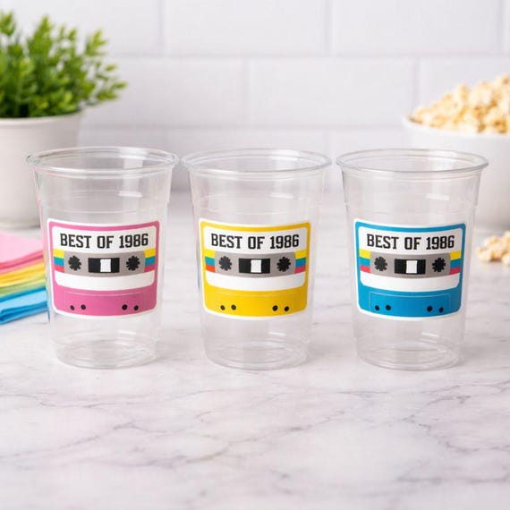 40th PARTY CUPS - Best of 1986 40th Birthday Party 40th Birthday Favors 40th Party Cups 40th Party Decorations 1986 Birthday 80s Party Cups