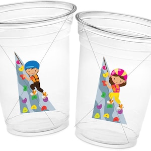 ROCK CLIMBING PARTY Cups -Rock Climbing Birthday Cups Rock Climber Cups Rock Climbing Party Decorations Rock Climb Cups Rock Climbing Favors