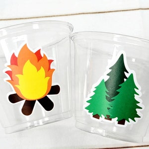 CAMPING PARTY CUPS - Camping Birthday Party Camping Party Decorations, Camping Birthday Supplies Camping Party Supplies Camping Party Favors