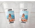 Est 1995 Custom Plastic Party Cups Personalized Birthday Custom Face Party Decorations Personalized 30th Birthday Cups Vintage 30th Cup 1995