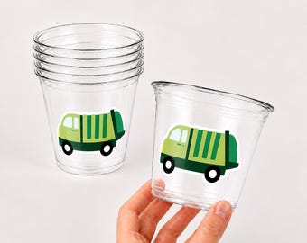 GARBAGE TRUCK PARTY Cups - Garbage Truck Treat Cups Garbage Truck Party Favors Garbage Truck Birthday Favors Trash Garbage Birthday