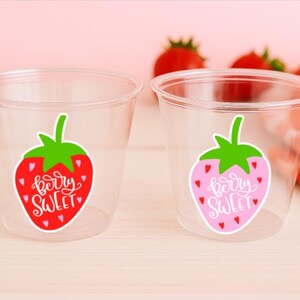 STRAWBERRY PARTY CUPS Strawberry Birthday Cups Strawberry Cup First Birthday Strawberry Party Decorations Strawberry Baby Shower Berry Sweet