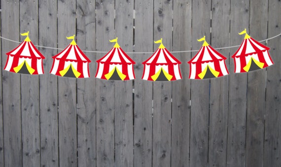 Circus Tent Garland, Circus Tent Banner, Circus Banner, Circus Garland, Circus Birthday. Circus Baby Shower Il_570xn