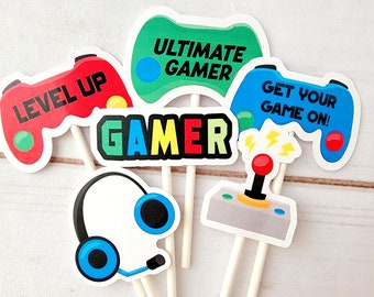 Video Game Cupcake Toppers - Gaming Cupcake Toppers - Gamer Cupcake Toppers