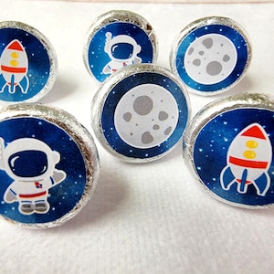 180 - Space Party Stickers Galaxy Party Stickers Space Birthday Candy Stickers Outer Space Birthday Favors Rocket Planet Astronaut Space
