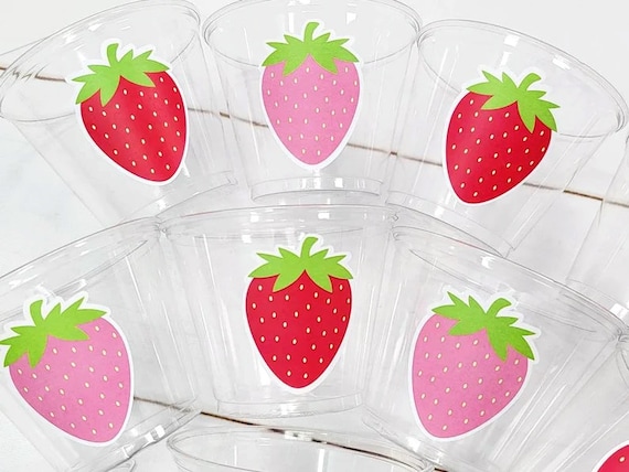 STRAWBERRY PARTY CUPS - Strawberry Birthday Cups Strawberry Cups First ...