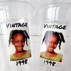 Custom Plastic Party Cups Personalized Party Cups Personalized 30th Birthday Cups Vintage 30th Cups 1994 Custom Face Party Cups Decorations image 6