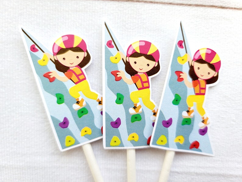 Rock Climbing Cupcake Toppers Rock Climbing Birthday Rock Etsy