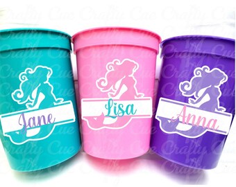 MERMAID PARTY CUPS - Mermaid Birthday Cups Mermaid Party Cups Mermaid Party Decorations Mermaid Party Favors Mermaid Mermaid Party Decor