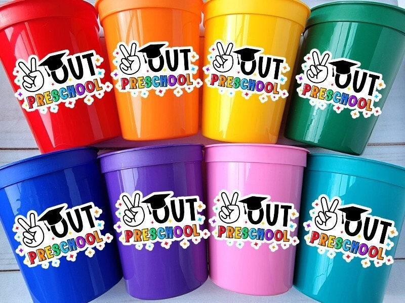 PRESCHOOL GRADUATION CUPS - Preschool Graduation Cups 2023 Preschool Cups  Graduation Party Reusable Cups 2023 Party Favors Pre-K Party Cups