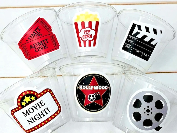 Popcorn Birthday Party cups, Movie Party favors, Popcorn Party favors, Movie party Supplies, Cinema Il_570xn