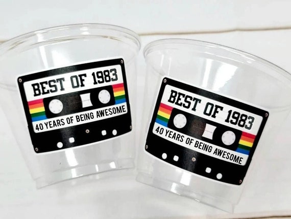 40th PARTY CUPS - Best of 1983 40th Birthday Party 40th Birthday Favors 40th Party Cups 40th Party Decorations 1983 Birthday Party Cups Il_570xn