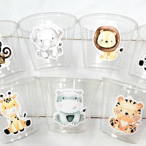 SAFARI PARTY CUPS Safari Birthday Cups Safari Birthday Safari Party Safari Decorations Safari Baby Shower Safari Favors Jungle Party Cups