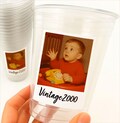 Custom Photo Party Cups 16oz Personalized Plastic Cups with Text for Parties Events Birthday Supplies Decorations Vintage Est Year Face Cups