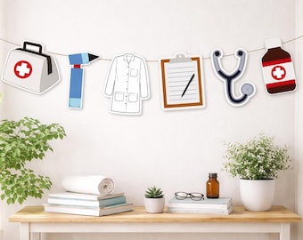 Doctor Garland, Doctor Banner, Medical School, Doctor Party Decorations, Doctor party, Doctor Graduation, medical banner decorations