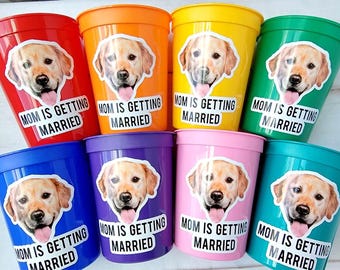 Tasses personnalisées pour visage de chien, maman se marie, cadeaux pour EVJF, jeux d'enterrement de vie de jeune fille, tête de chien