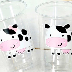 COW PARTY CUPS - Cow Cups Cow Birthday Cups Farm Animal Cups Cow Party Favors Farm Cow Baby Shower Cow First Birthday Cow Party Decorations