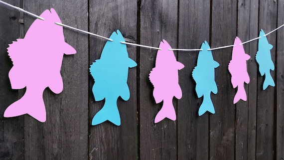 Fish Banner, Fishing Garland, Fishing Party, Fish Garland, fish Baby Shower, Fishing Birthday Party, Fish Banner, Fish Gender Reveal Banner Il_570xn