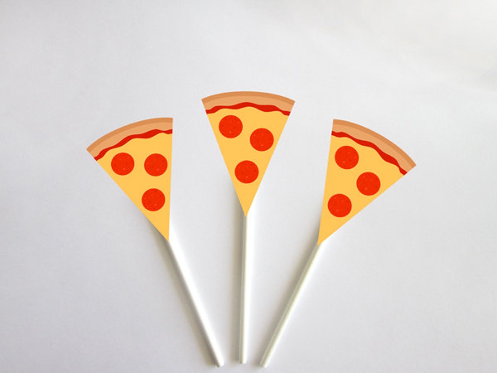 Pizza Cupcake Toppers Pizza Party Cupcake Toppers Fast Food Etsy