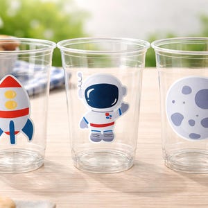 Space Party Cups Astronaut Party Cups Space Birthday Cups Outer Space Birthday Rocket Party Planet Party Astronaut Birthday Party Space Cup afbeelding 2