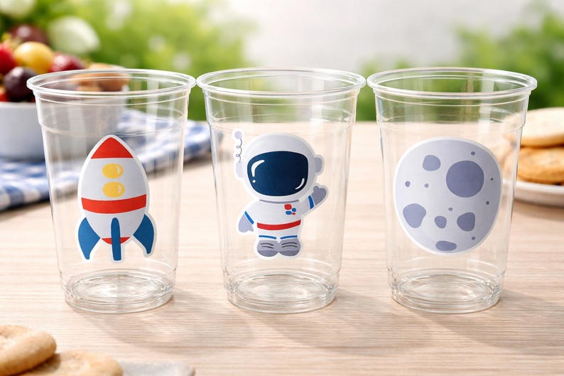 Space Party Cups Astronaut Party Cups Space Birthday Cups Outer Space Birthday Rocket Party Planet Party Astronaut Birthday Party Space Cup afbeelding 2
