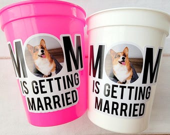 Tasses personnalisées pour visage de chien, maman se marie, tasses cadeau EVJF, jeux d'enterrement de vie de jeune garçon, tasses visage de chien