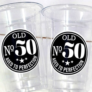 50th PARTY CUPS - 50 and Fabulous 50th Birthday Party 50th Birthday Favors 50th Party Cups 50th Party Decorations 1975 Birthday Party Cups