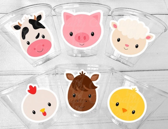 FARM PARTY Cups - Farm Cups Farm Animal Cups Farm First Birthday Farm ...