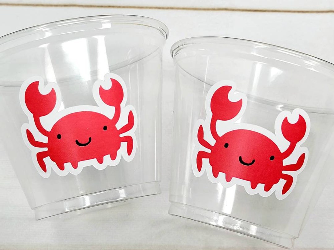 Crab Party Cups, Crab Treat Cups, Crab Birthday, Crab Party, Crab Party